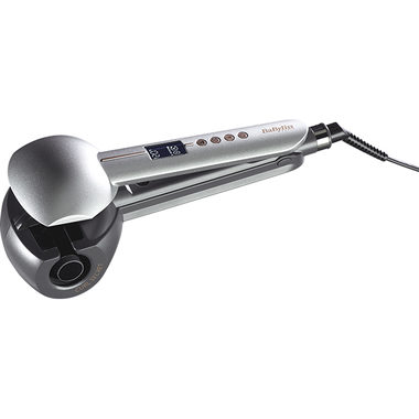 Babyliss C1600E / Automatischer Lockenstab / 3 Temperaturen 180-200-230 °C / 3 einstellbare Heizlängen / LCD-Display / Silber