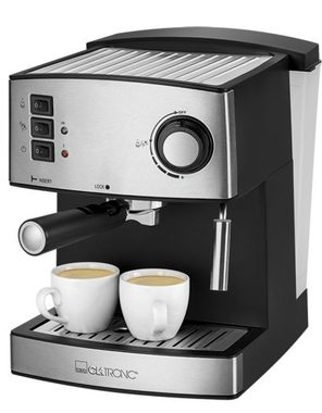Clatronic ES 3643 schwarz / Hebelkaffeemaschine / 850 W / 1,6 l / 15 bar / Schaumdüse