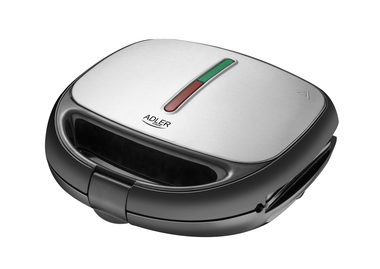 Adler AD3040 silber / Sandwichmaker 5 in 1 / 800W / 2 Sandwiches / 2 Waffeln