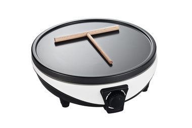 Guzzanti GZ 006 silber-schwarz / Crpe-Maker / 1000 W / Durchmesser 30 cm / Thermostat