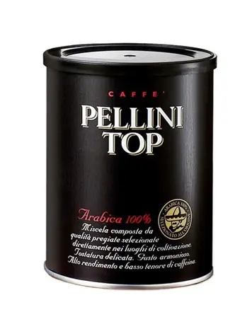 Pellini TOP 100 % Arabica 250 g / Gemahlener Kaffee / 100 % Arabica / Dose