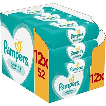 Pampers Sensitive Baby Wipes Feuchttücher 624 Stück (12x 52 Stück)