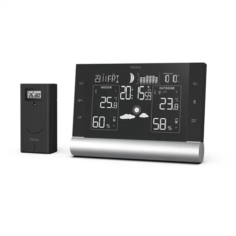 HAMA Black Line PLUS schwarz / Wetterstation / VA-Display