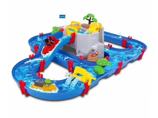 Big Wasserattraktion AquaPlay Mountain Lake mit Höhle, Rutsche und Staudamm + 2 Figuren