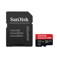 SanDisk Extreme PRO microSDHC 32GB + Adapter / UHS-I U3 V30 / Lesen: 100 MB/Schreiben: 90 MB/geeignet für 4K