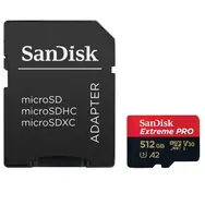SanDisk Extreme PRO microSDXC 512 GB + Adapter / Klasse 10 / UHS-I / Lesen: bis zu 200 MB