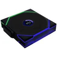 Unverpackt - Lian Li UNI FAN TL Kabelloser LCD-Lüfter mit umgekehrten Lüfterblättern, Schwarz / 120 mm / Flüssigkeitsdynamisches Gleitlager / 31 dB bei 1900 U/min / Unverpackt