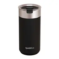 Quokka Boost Kaffeebecher 400 ml Carbon Black / Thermosbecher mit Sieb / Edelstahl 