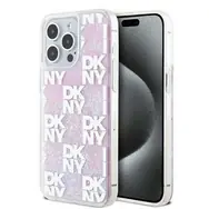 DKNY Liquid Glitter Checkered Pattern Backcover für Apple iPhone 15 Pro Max rosa