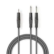 Nedis Stereo-Audiokabel 2x 6,35 mm Klinke (M) - 3,5 mm Klinke (M) 5,00 m dunkelgrau