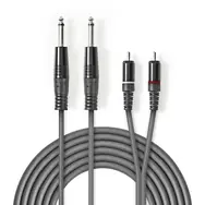 Nedis Stereo-Audiokabel 2x 6,35 mm Klinke (M) - 2x Cinch (M) 3,00 m dunkelgrau