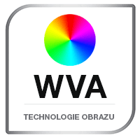 Symbol der WVA-Bildtechnologie mit Farbkreis – Monitorpanel mit großem Betrachtungswinkel
