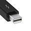 Symbol für Thunderbolt-Anschluss – kleiner schwarzer Stecker mit Blitzsymbol für Hochgeschwindigkeitsübertragung