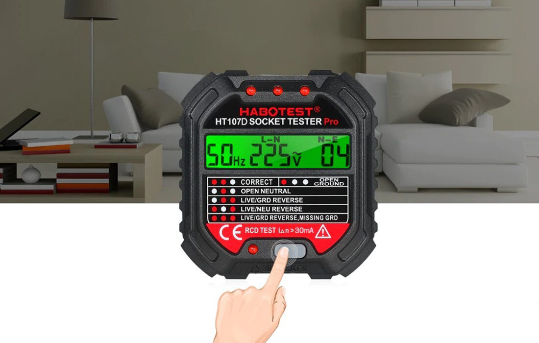Habotest HT107D Tester zásuvek s digitálním displejem