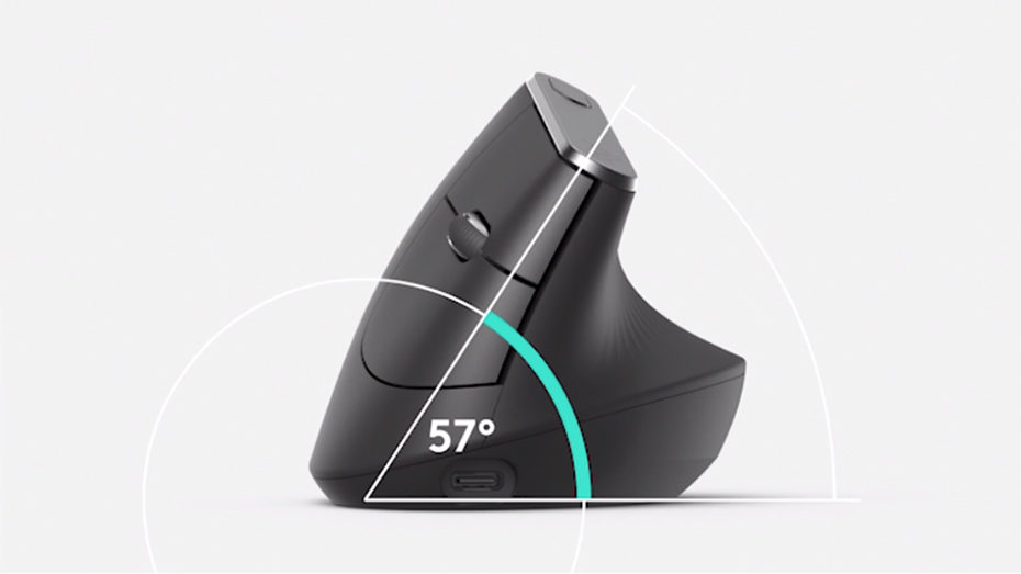 Logitech MX Vertical | VERTIKÁLNÍ ÚHEL 57° PRO KVALITNĚJŠÍ POLOHU ZÁPĚSTÍ