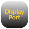 Symbol des DisplayPort-Anschlusses für Video- und Audioübertragung