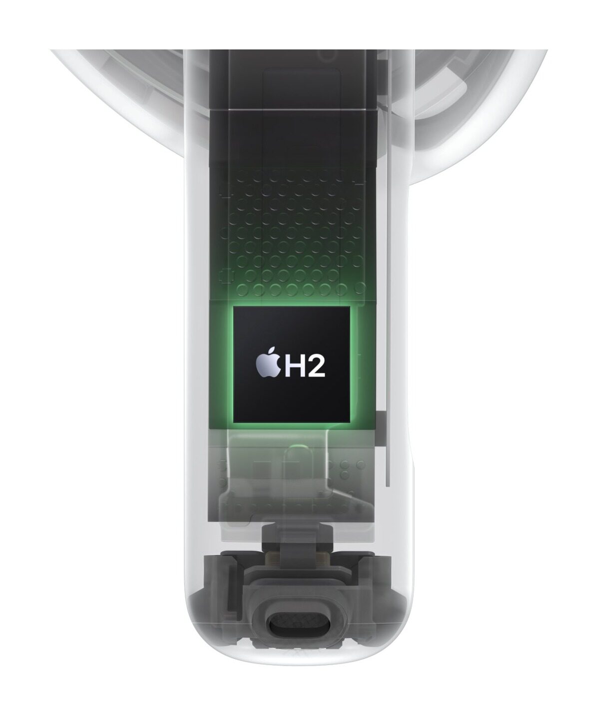 Průhledná stopka sluchátka AirPods 5 s čipem H2